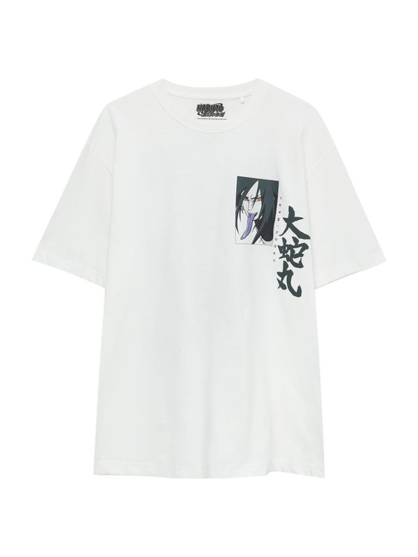 Pull&Bear Pull&Bear Тениска  опушено синьо / черно / бяло