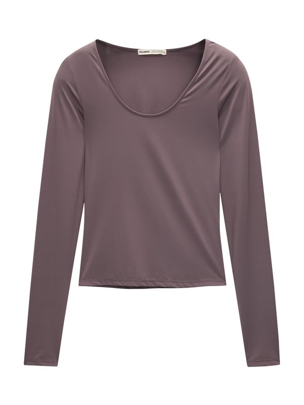 Pull&Bear Pull&Bear Тениска  патладжан