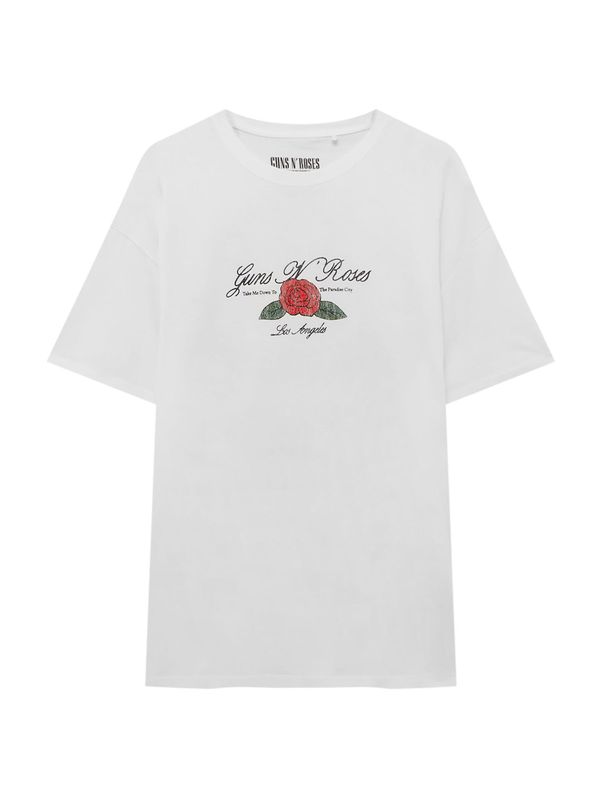 Pull&Bear Pull&Bear Тениска  пъстро / бяло