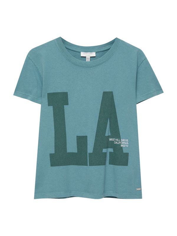 Pull&Bear Pull&Bear Тениска  синьо / зелено