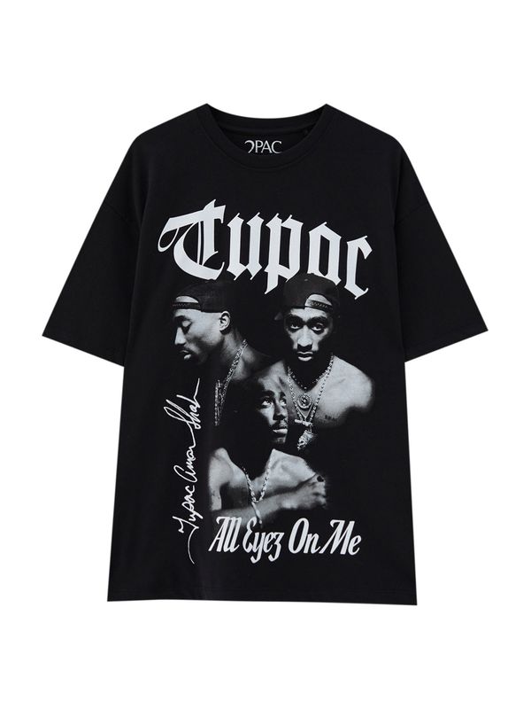 Pull&Bear Pull&Bear Тениска  сиво / черно / бяло