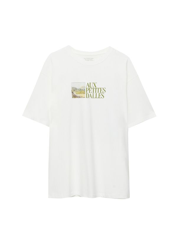 Pull&Bear Pull&Bear Тениска  сиво / маслина / тъмнозелено / бяло