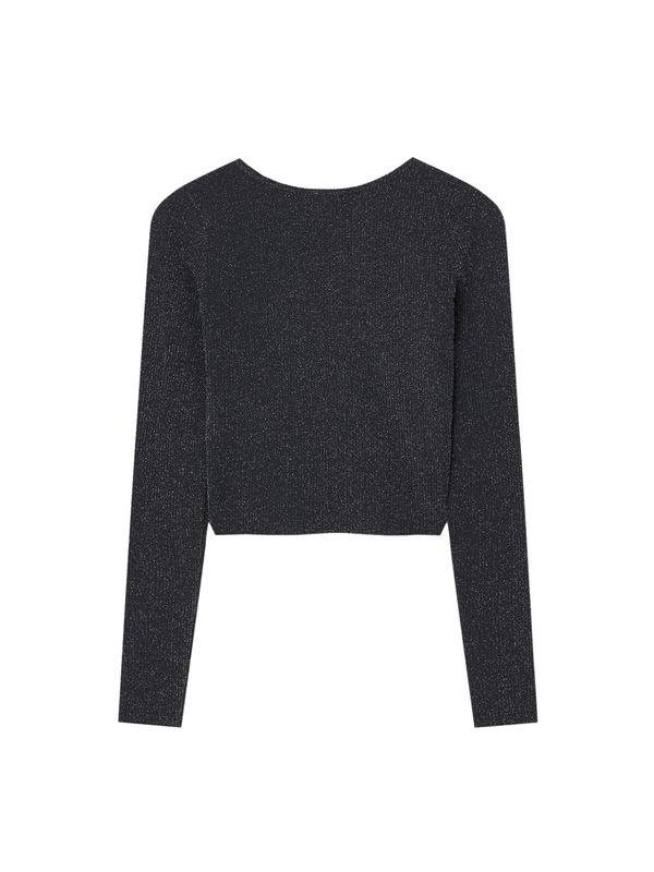 Pull&Bear Pull&Bear Тениска  сребърно сиво / черно