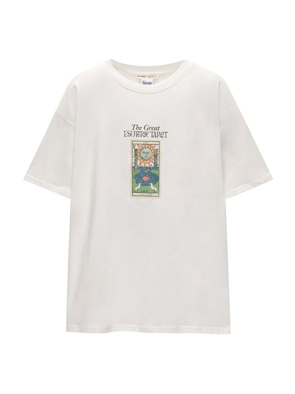 Pull&Bear Pull&Bear Тениска  светлосиньо / тревнозелено / черно / мръсно бяло