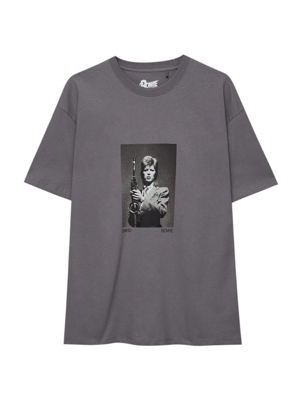 Pull&Bear Pull&Bear Тениска  светлосиво / тъмносиво / черно