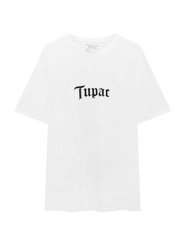 Pull&Bear Pull&Bear Тениска  тъмносиво / черно / бяло