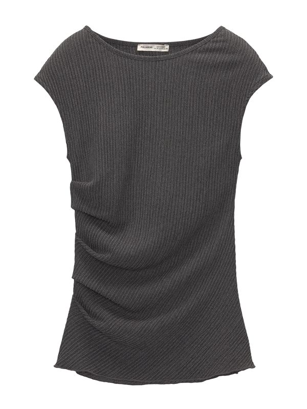 Pull&Bear Pull&Bear Тениска  тъмносиво