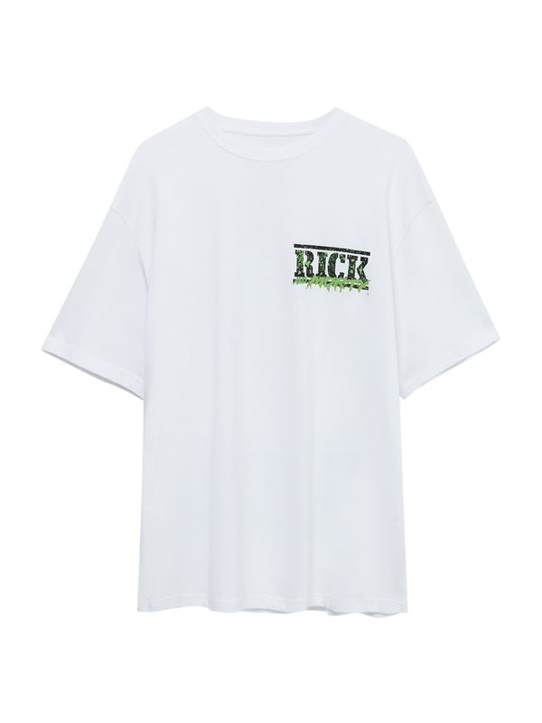 Pull&Bear Pull&Bear Тениска  зелено / пъстро / бяло