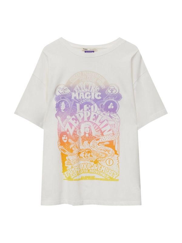 Pull&Bear Pull&Bear Тениска  жълто / лилав / оранжево / естествено бяло