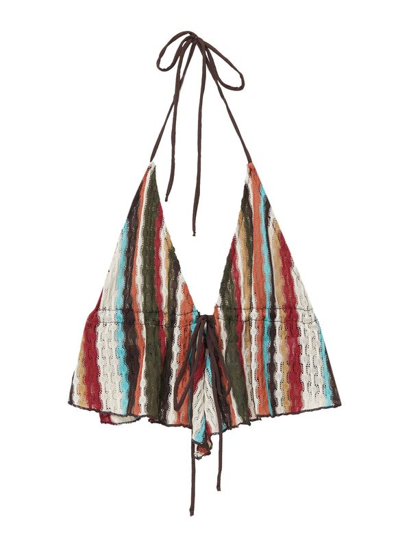 Pull&Bear Pull&Bear Топ  аквамарин / тъмнозелено / червено / бяло