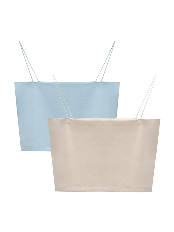 Pull&Bear Pull&Bear Топ  бежово / синьо