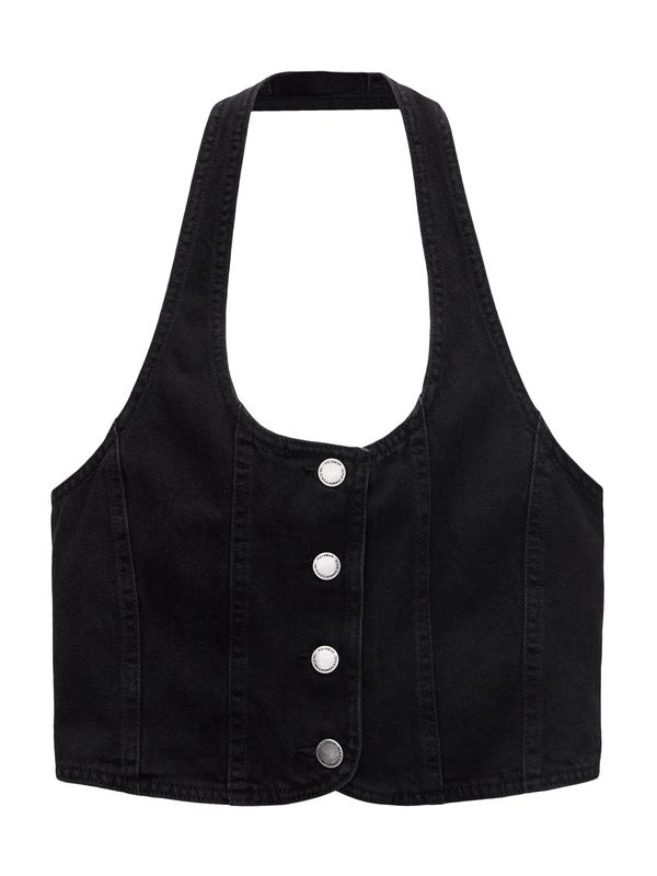 Pull&Bear Pull&Bear Топ  черен деним