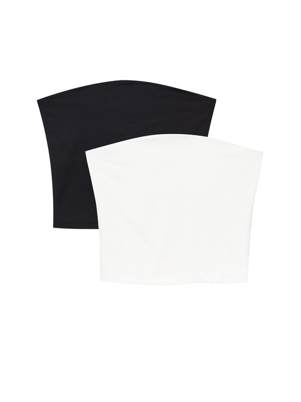 Pull&Bear Pull&Bear Топ  черно / бяло