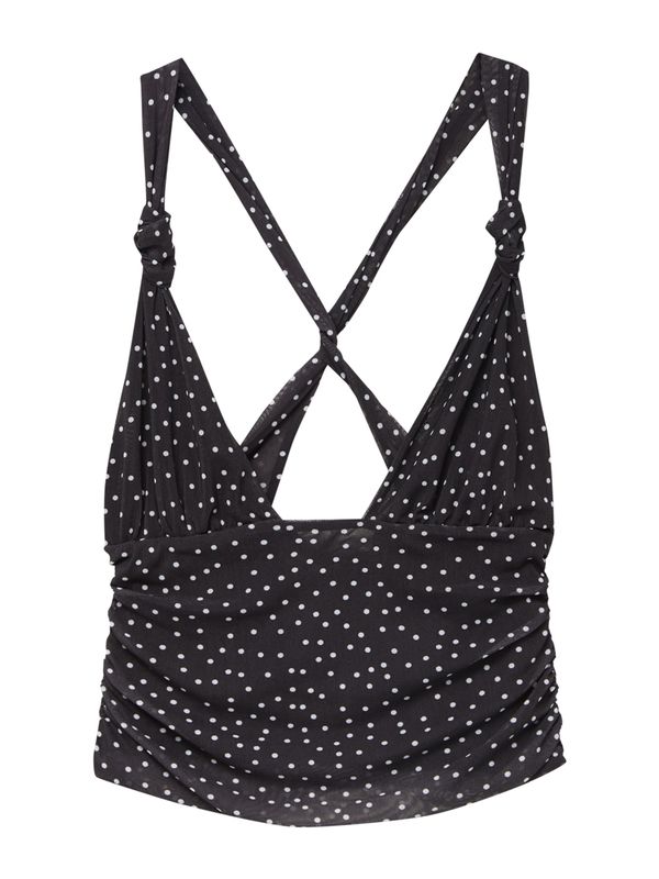 Pull&Bear Pull&Bear Топ  черно / бяло