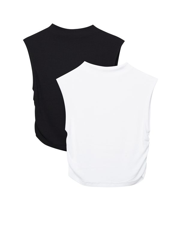 Pull&Bear Pull&Bear Топ  черно / бяло