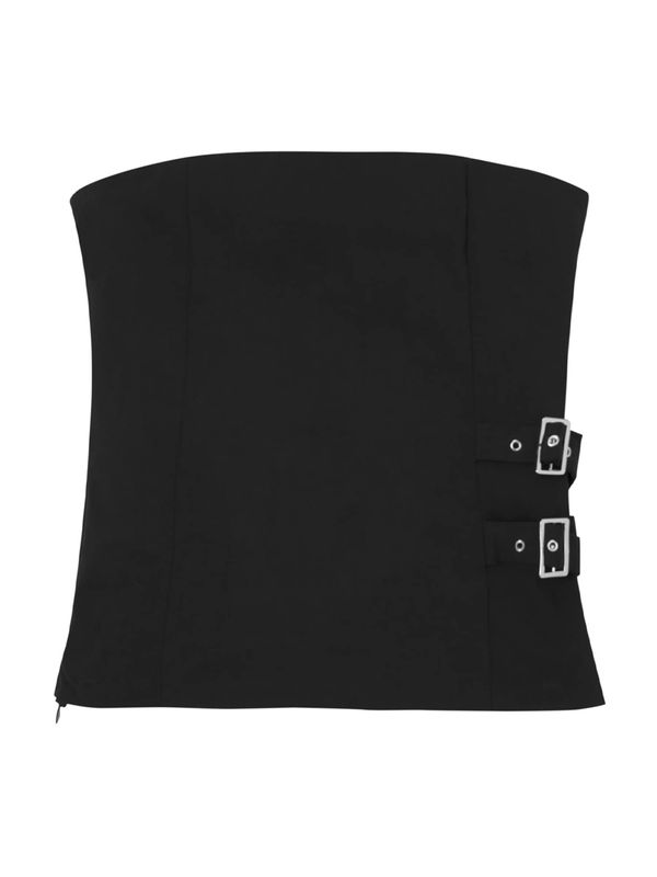 Pull&Bear Pull&Bear Топ  черно / сребърно