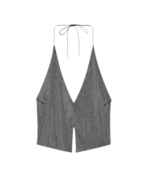 Pull&Bear Pull&Bear Топ  черно / сребърно