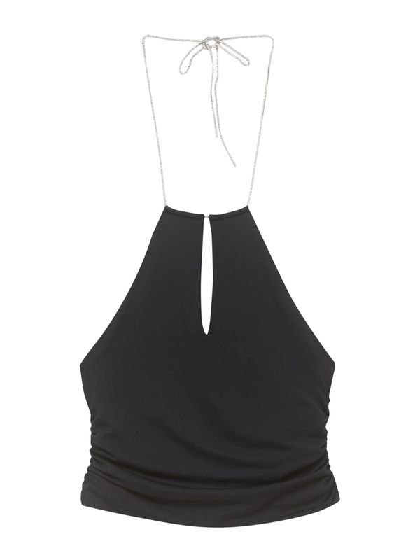 Pull&Bear Pull&Bear Топ  черно / сребърно