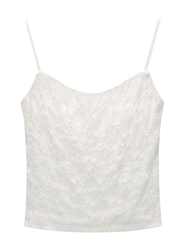 Pull&Bear Pull&Bear Топ  естествено бяло