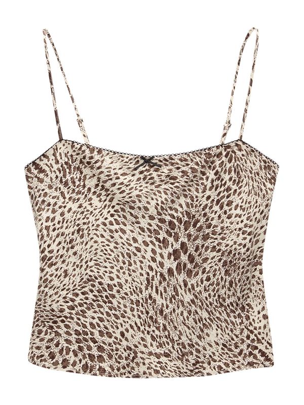 Pull&Bear Pull&Bear Топ  кремаво / кафяво / черно