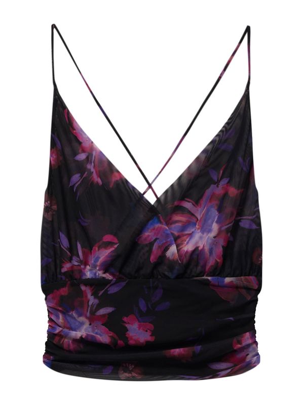 Pull&Bear Pull&Bear Топ  лилав / розово / черно