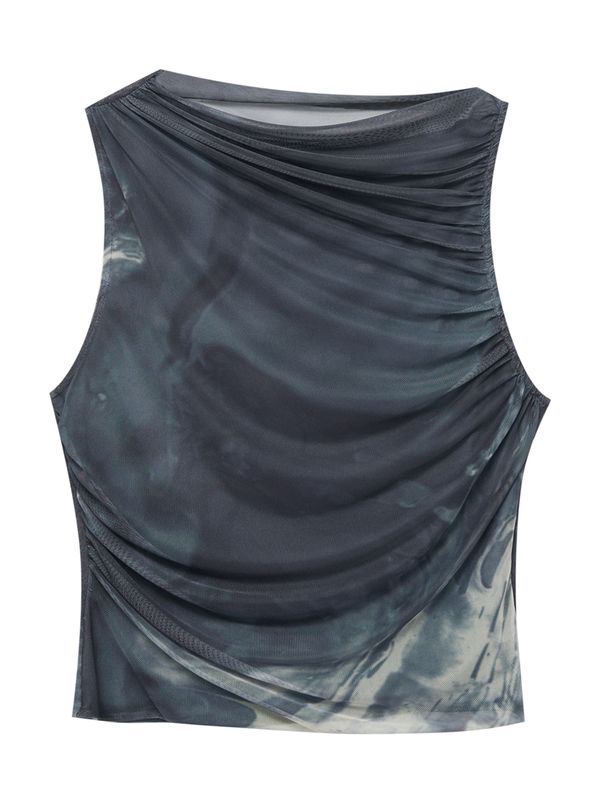 Pull&Bear Pull&Bear Топ  морскосиньо / опушено синьо / черно