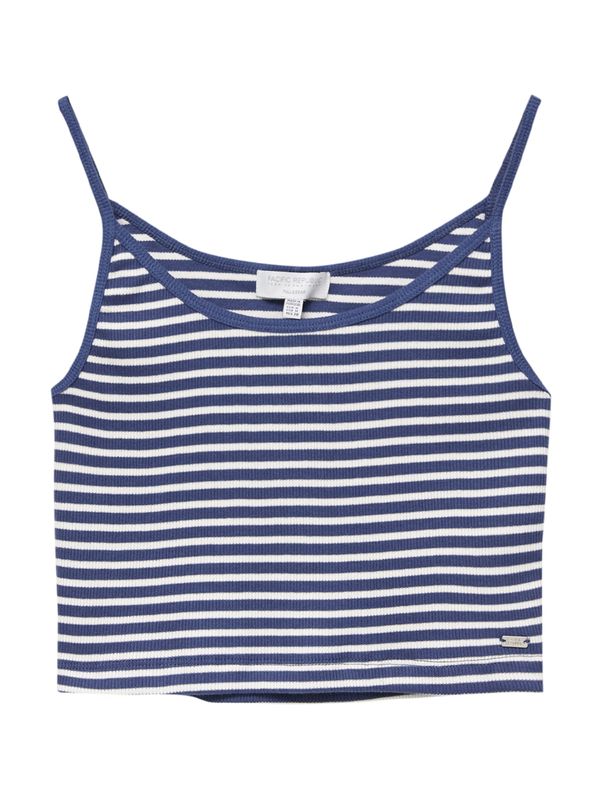 Pull&Bear Pull&Bear Топ  нейви синьо / бяло