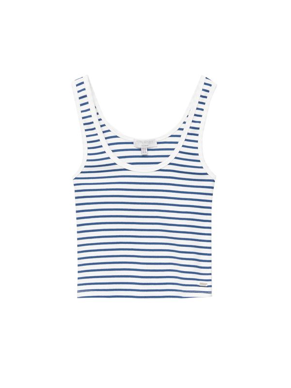 Pull&Bear Pull&Bear Топ  синьо / бяло