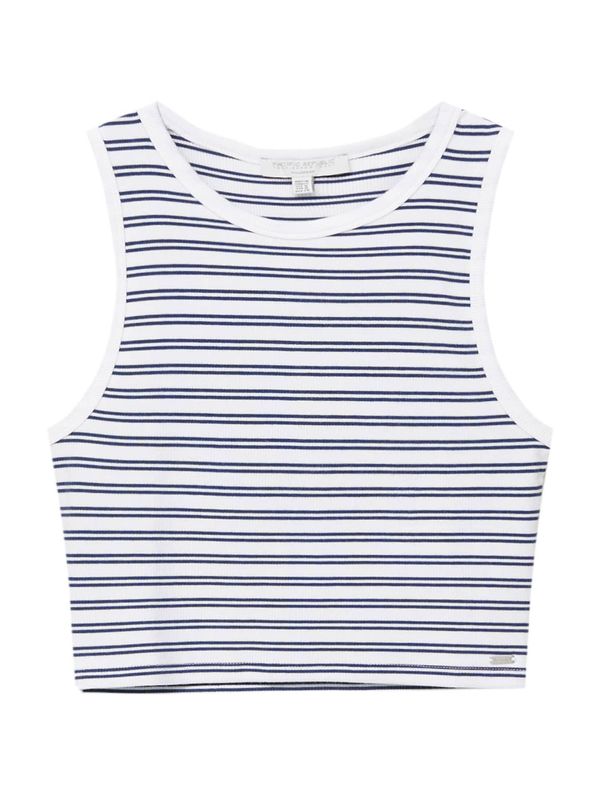 Pull&Bear Pull&Bear Топ  синя тинтява / бяло