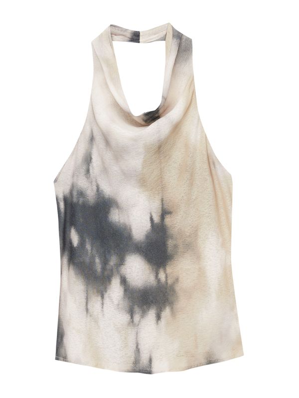 Pull&Bear Pull&Bear Топ  светлобежово / тъмносиво / бяло