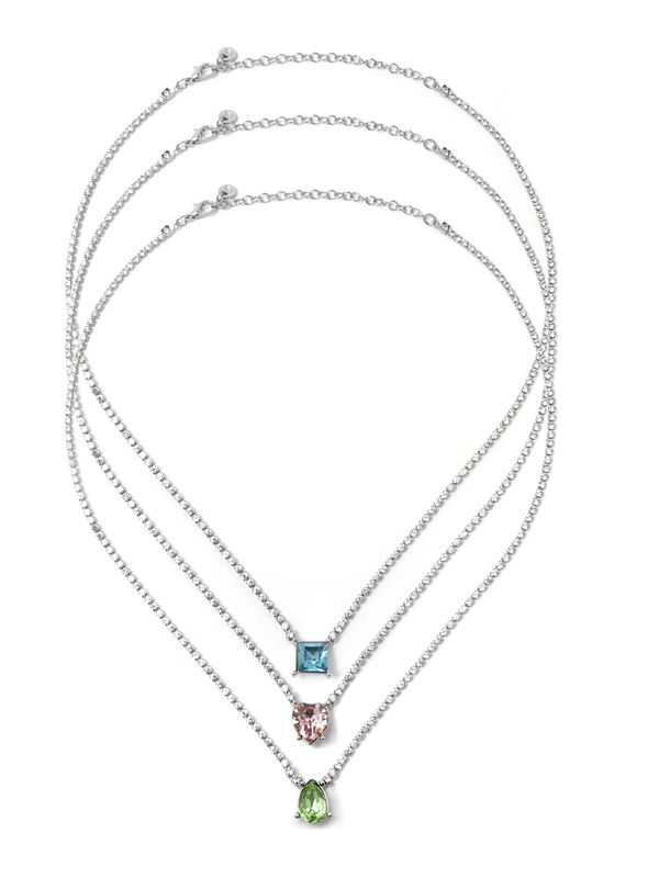 Pull&Bear Pull&Bear Верижка  светлосиньо / светлозелено / бледорозово / сребърно