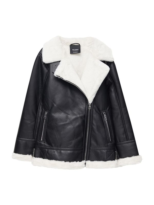 Pull&Bear Pull&Bear Зимно яке  черно / бяло