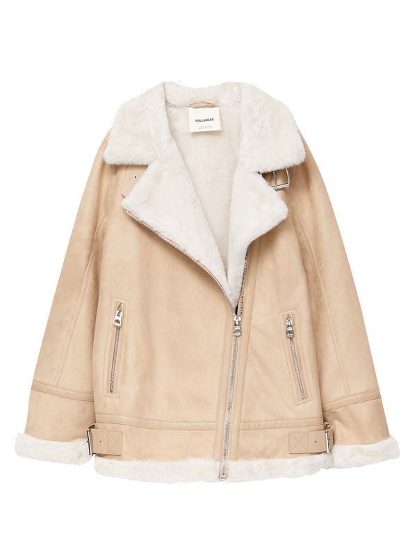 Pull&Bear Pull&Bear Зимно яке  екрю / цвят "пясък"