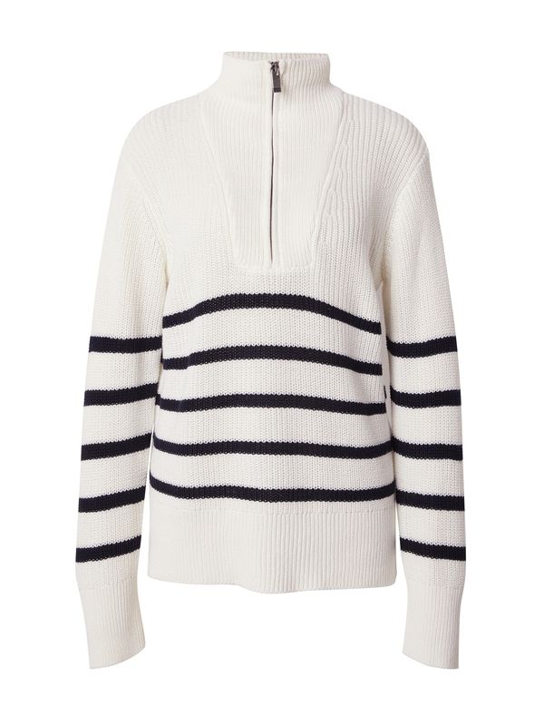 PULZ Jeans PULZ Jeans Пуловер 'PALMA'  морскосиньо / бяло