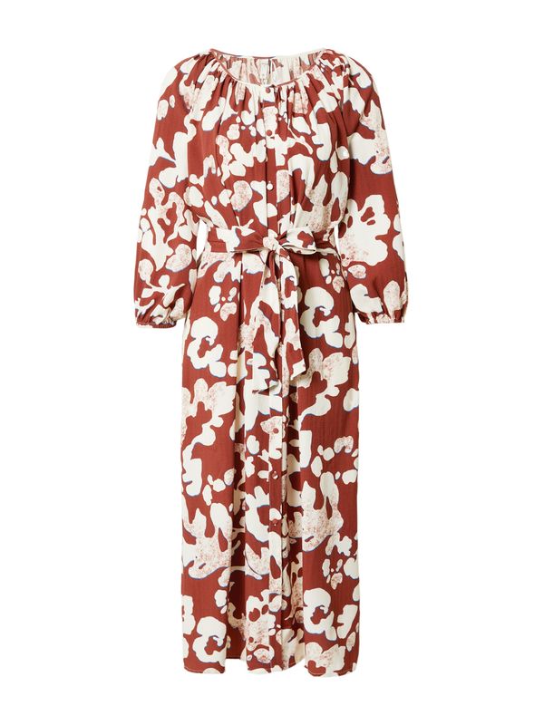 PULZ Jeans PULZ Jeans Рокля тип риза 'AMADA'  кремаво / небесносиньо / пудра / ръждиво червено