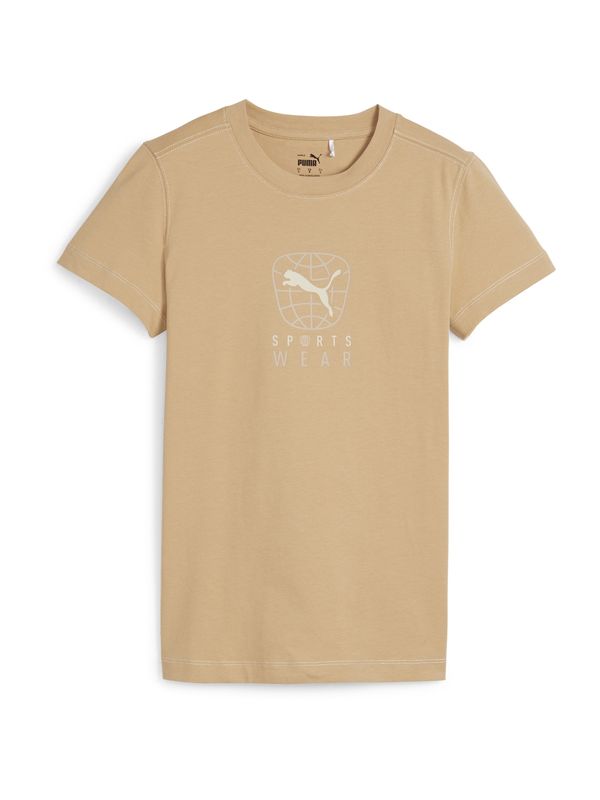 PUMA PUMA Функционална тениска  брокат / таупе сиво / мръсно бяло