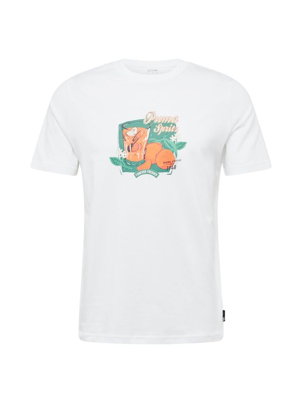 PUMA PUMA Функционална тениска 'Summer of Spritz'  смарагдово зелено / оранжево / черно / бяло