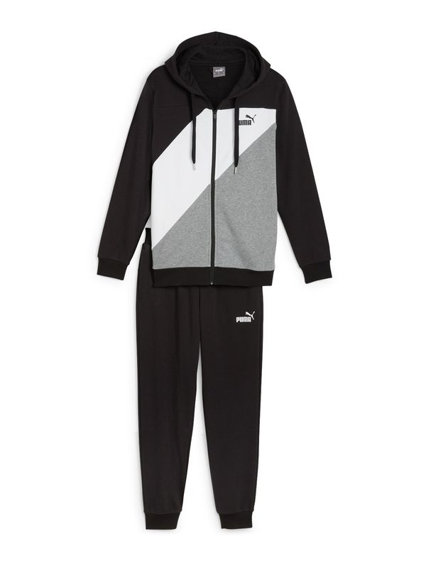 PUMA PUMA Облекло за трениране 'Power'  сив меланж / черно / бяло