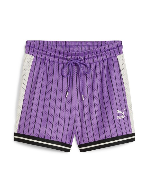 PUMA PUMA Панталон 'T7'  тъмнолилаво / черно / бяло