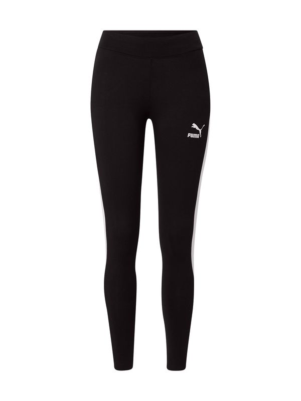 PUMA PUMA Спортен панталон  черно / бяло