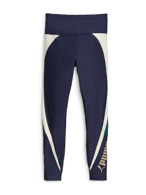 PUMA PUMA Спортен панталон  екрю / морскосиньо / злато / смарагдово зелено