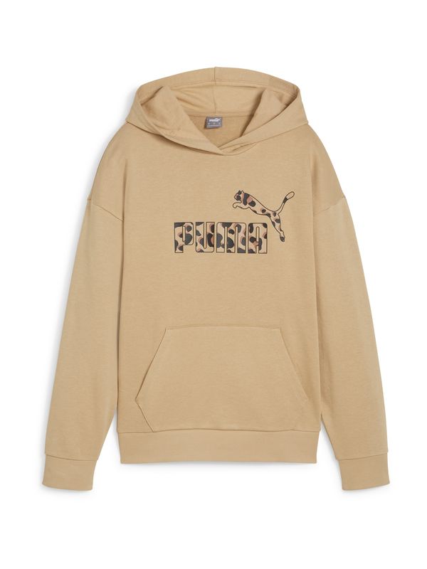 PUMA PUMA Спортен суитшърт с качулка 'ESS+'  телесен цвят / светлокафяво / черно