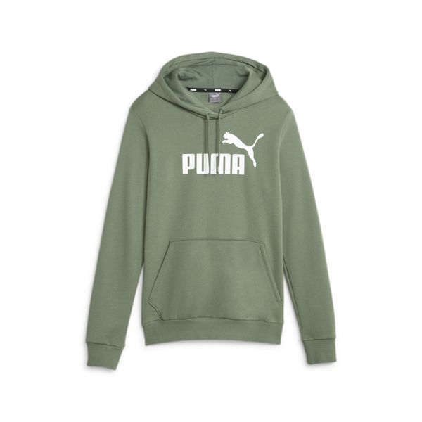 PUMA PUMA Спортен суитшърт с качулка 'Essentials'  зелено / бяло