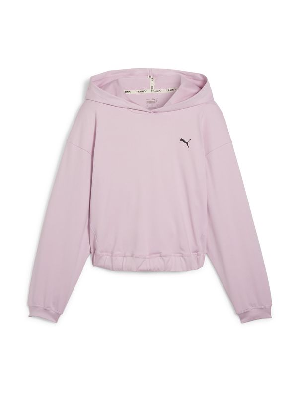 PUMA PUMA Спортен суитшърт с качулка 'Studio Foundations'  пепел от рози / черно