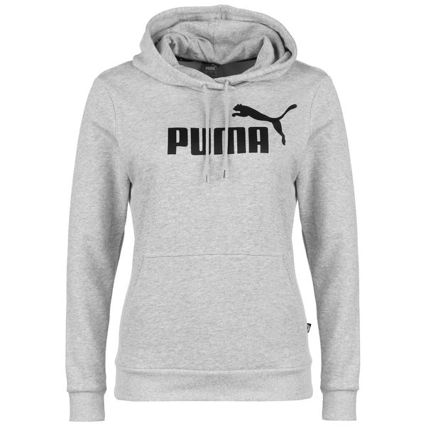 PUMA PUMA Спортен суитшърт с качулка  светлосиво / черно
