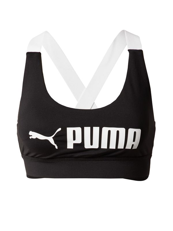 PUMA PUMA Спортен сутиен  черно / бяло