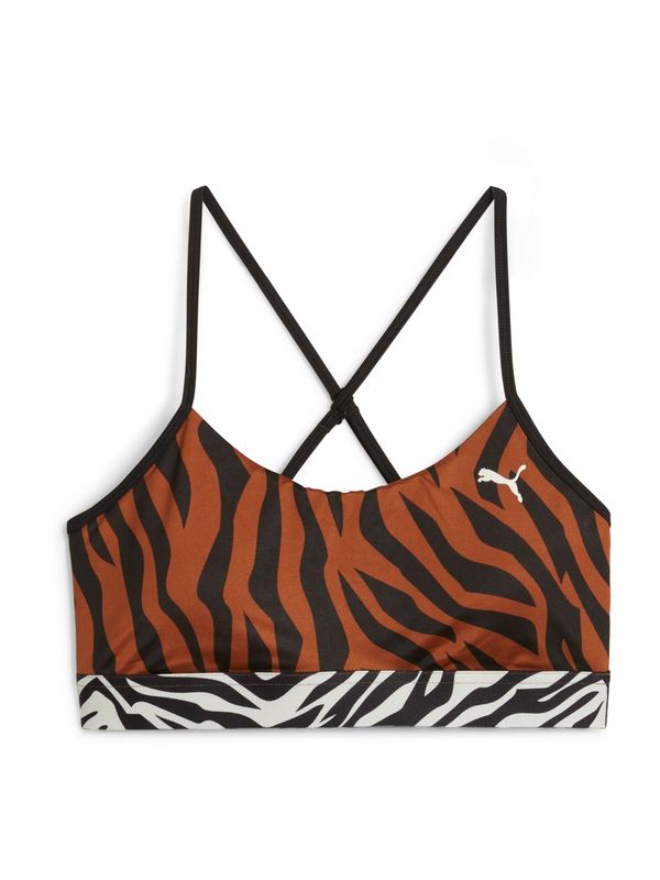 PUMA PUMA Спортен сутиен 'Move Animal Remix'  кафяво / черно / бяло