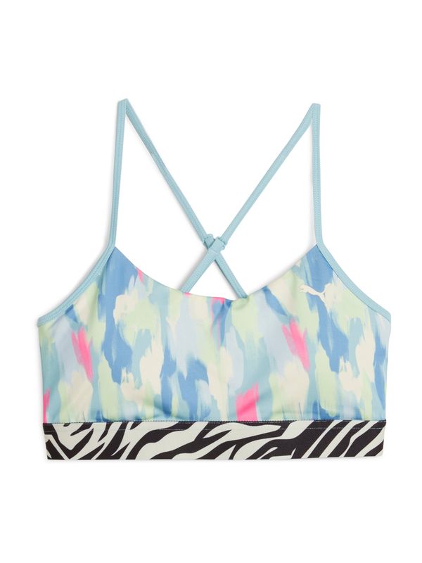 PUMA PUMA Спортен сутиен 'Move Animal Remix'  пастелно синьо / светлосиньо / розово / черно