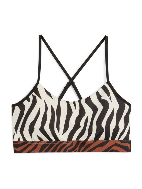 PUMA PUMA Спортен сутиен 'Move Animal Remix'  слонова кост / кестеняво кафяво / черно