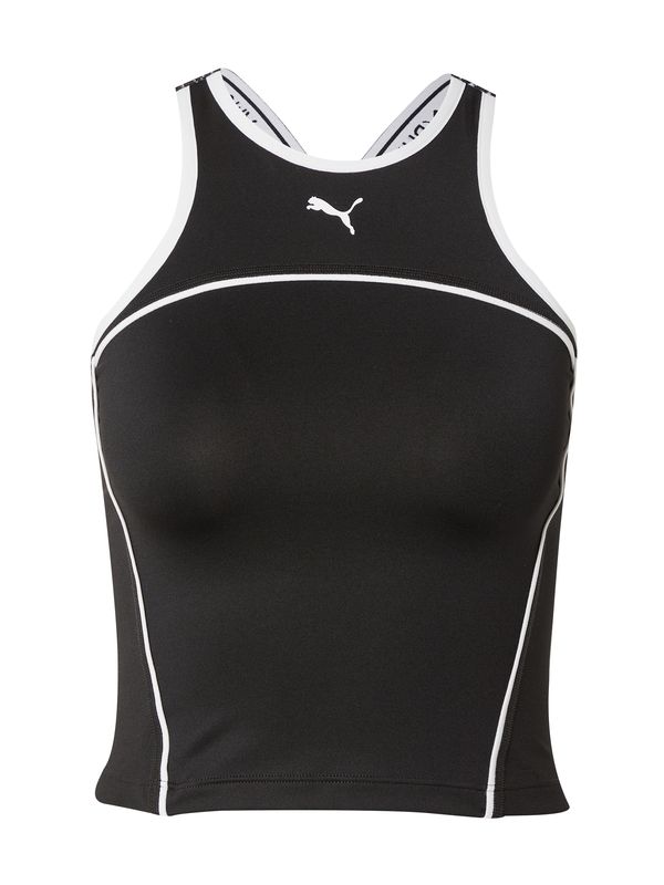 PUMA PUMA Спортен топ 'Fit'  черно / бяло